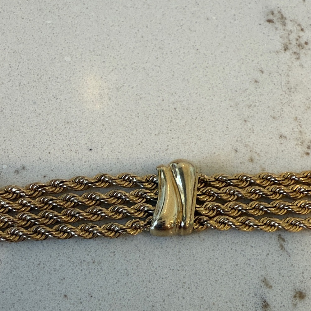 Timeless Italian 14kt solid gold triple rope bracelet - Picture 11 of 16